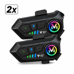 Intercomunicador Bluetooth V10 2X para Casco de Moto