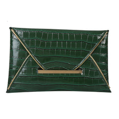 Bolso de Mano en Charol con Patrón de Cocodrilo