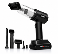 Aspiradora Inalámbrica Portátil 24V de Litio para Auto y Hogar con Accesorios