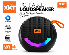 Parlante Bluetooth Portátil XKT V16 con Luces RGB