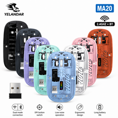 Mouse Inalámbrico YELANDAR MA20 2.4GHz + Bluetooth