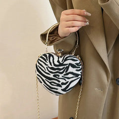 Bolso de Mano Corazón Animal Print