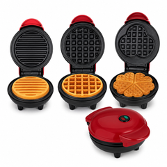 Mini Wafflera Eléctrica para Waffles, Donuts y Grill