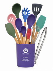 Set de Utensilios de Cocina de Silicona HEESEM 12 Piezas