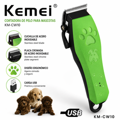 Cortadora de Pelo para Mascotas Kemei KM-CW10 USB