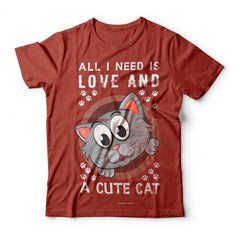 Camiseta All I need is love and a cute cat