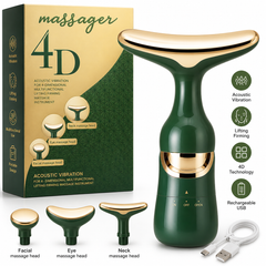 Masajeador 4D Multifuncional con Vibración para Rostro y Cuello